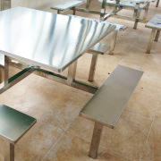 学校公司食堂连体，餐桌椅饭堂小吃店餐桌椅，组合快餐店不锈钢桌椅