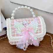 儿童包包小女孩爱莎公主斜挎包时尚洋气珍珠手提包女童手拎包
