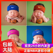 2020新生儿童摄影服装婴儿，宝宝满月百天摄影服饰nba主题篮球头饰