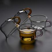 2022耐热加厚功夫茶玻璃，茶杯带把杯子个人，单杯彩把小杯品茗杯茶具