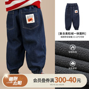 陈大猪男童加绒牛仔裤2023秋冬款，一体绒儿童冬季加厚裤子时髦