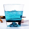 日式创意雪山杯家用富士山玻璃杯墨水蓝冰山杯，柠檬杯玻璃饮料杯