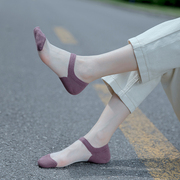 夏季超薄水晶丝袜子女日系玻璃卡丝冰晶，短袜透明隐形袜弹力浅口袜