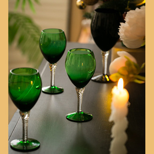 中古风 法式红酒杯 人工吹制复古高脚玻璃杯葡萄酒西式杯甜酒创意