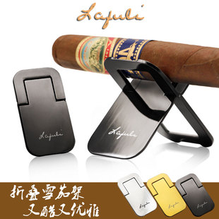 lafuli折叠便携雪茄，架金属锌合金，交叉轻薄雪茄烟托支架用具