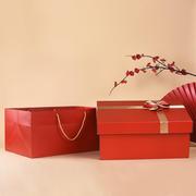 红色超大号礼物盒长方形特大包装盒圣诞节盒空盒可放鞋盒婚纱