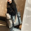 韩国ins大包包简约纯色手提电脑旅行托特包男女购物袋大容量