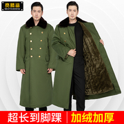 超长东北军棉大衣，男冬季加厚加绒绿色，保安大衣防寒服保暖劳保棉袄