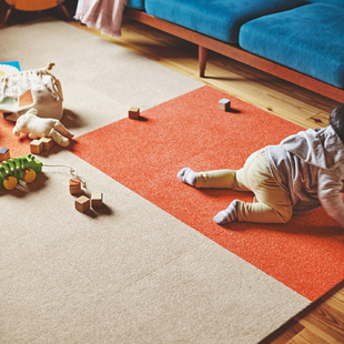 日本进口toli东理家居儿童，房主卧全铺拼接地毯，日式宠物方块地垫