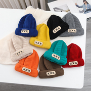 韩版儿童保暖帽秋冬季女童，针织毛线帽男童套头，护耳帽宝宝帽子加厚