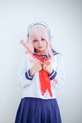 超级索尼子 蓝色水手服 nico酱 cosplay承接动漫服装假发定制