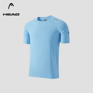 HEAD海德速干透气网布拼接短袖2024夏季网球运动男式t恤