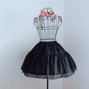黑色cosplay雪纺lolita清凉变形伸缩钢骨包胶鱼骨裙子透气短裙撑