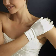 高档丝绸手套白色弹性缎面，米色珍珠色，超长款过肘婚纱礼服森系酒店