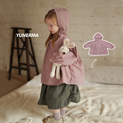 幼儿园宝宝春夏薄款连帽外套，允儿妈女童春季纯棉外套儿童上衣