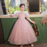女童礼服高端儿童公主裙钢琴演奏晚礼服花童婚礼小女孩生日演出服