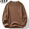 jeep吉普秋冬季毛衣，男圆领套头打底衫，线衣毛衫宽松潮流针织衫