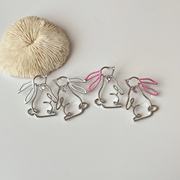 英国设计师topwhit小众，设计法式俏皮镂空线条，兔子宝石领结