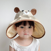 卡通动物造型防晒帽子夏季薄款大檐男童女宝宝，空顶帽婴儿童遮阳帽
