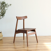实木餐椅书桌椅日式北欧风格，橡木椅子靠背椅书房椅牛角椅餐厅