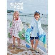 a类儿童防晒游泳浴巾，男女童吸水速干巾大尺寸中大童卡通沙滩巾