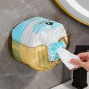 洗脸巾收纳盒壁挂卫生间，纸巾盒圆形卷筒，抽纸盒一次性面巾纸置物架