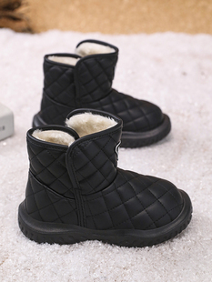 女童雪地靴冬季2023防滑防水儿童棉靴加厚抗寒女孩东北大棉鞋