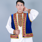新疆男士舞蹈服马甲，维吾尔族休闲宽松大码坎肩民族，风舞台演出短夹