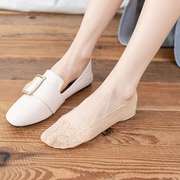 蕾丝袜子短袜女款夏季冰丝船袜防掉跟日系网红袜夏天超浅口隐形袜