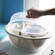 碗柜塑料厨房沥水，碗架带盖碗筷餐具收纳盒放碗碟，架滴水碗盘置物架