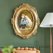 欧式树脂复古相框金色，玫瑰花拱形相架摆件，摆台可挂墙家居装饰品