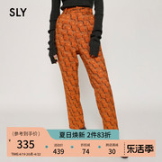 sly夏季花色设计中心线直筒小脚，休闲裤女030faz31-4000