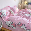 卡通超萌Hellokitty猫四件套床上用品粉色蝴蝶结学生宿舍三件套女