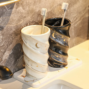 北欧陶瓷情侣漱口杯一对创意，牙刷杯子洗漱套装，家用牙具杯牙缸杯子
