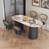 宝格丽岩板岛台餐桌现代简约轻奢大小户型家居法式餐桌