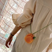 薇薇｜橘子包手工编织零钱钩织耳机钥匙包挂件小物抽带HOT包