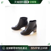 日本直邮menuemenue方头短靴(1029黑色x蛇纹跟pu)