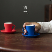 清一丨克莱因蓝意式浓缩咖啡杯 家用迷你小咖啡杯碟套装 下午茶杯