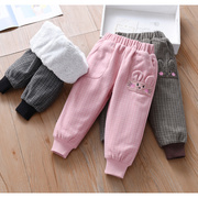 女童棉裤一条过冬外穿冬季加厚秋冬款，2023女宝宝儿童加绒裤子