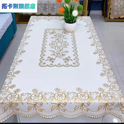 烫金欧式桌布pvc防水防滑防烫防油免洗桌垫长方形餐桌茶几台布