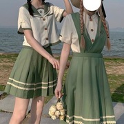 jk制服套装少女日系学院风连衣裙初中高中学生中长款百褶裙两件套