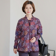 韩国秋季中老年女装t恤上衣真两件套花色，宽松妈妈装长袖en2309001