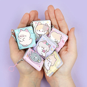 韩国pinkfoot可爱猫咪记事本卡通，彩页迷你口袋日记本，超小手账挂件