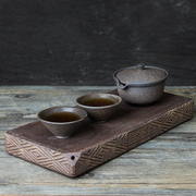 中式纯手工复古陶瓷，茶盘粗陶干泡盘茶海存水茶台茶托汉砖功夫茶道