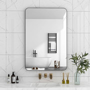浴室镜子贴墙自粘卫生间厕所洗漱台盆化妆壁挂免打孔挂墙式半身镜
