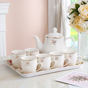 欧式茶具套装泡茶壶，茶杯家用陶瓷水具，套装客厅大容量冷热水壶水杯