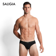 saligia撒利加经典黑白纯色，莫代尔棉性感中腰男士，男生三角内裤3条