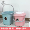 带盖塑料水桶家用长方形，手提水桶塑料桶泡脚水桶洗车桶，大号储水桶