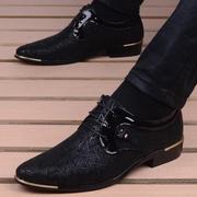 男鞋子冬季加绒2023英伦男士商务休闲内增高黑色中帮皮鞋男款