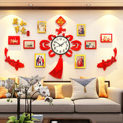 新年装饰中国结钟表墙贴3d立体餐厅墙壁贴画沙发电视背景墙面贴纸